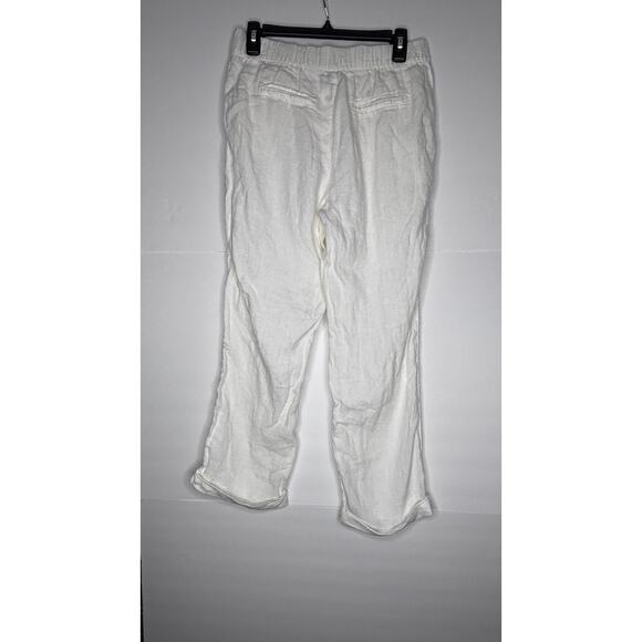 TAHARI 100% LINEN PANTS SIZE MEDIUM WHITE - Picture 2 of 3
